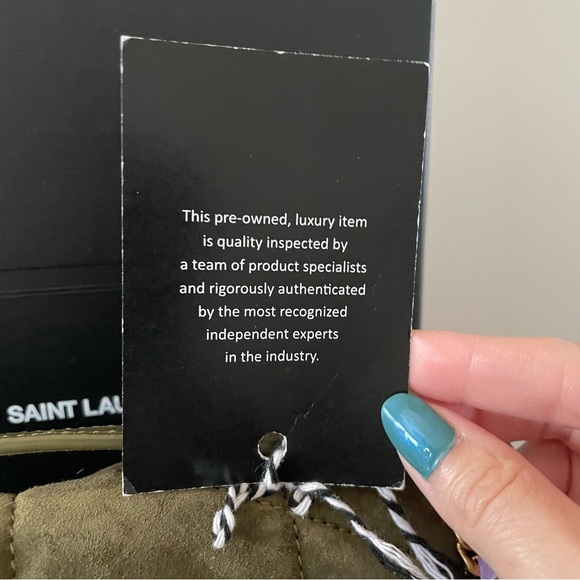 Yves Saint Laurent Toy Puffer Handbag Loden Green Suede BRAND NEW with Box - Picture 13 of 14